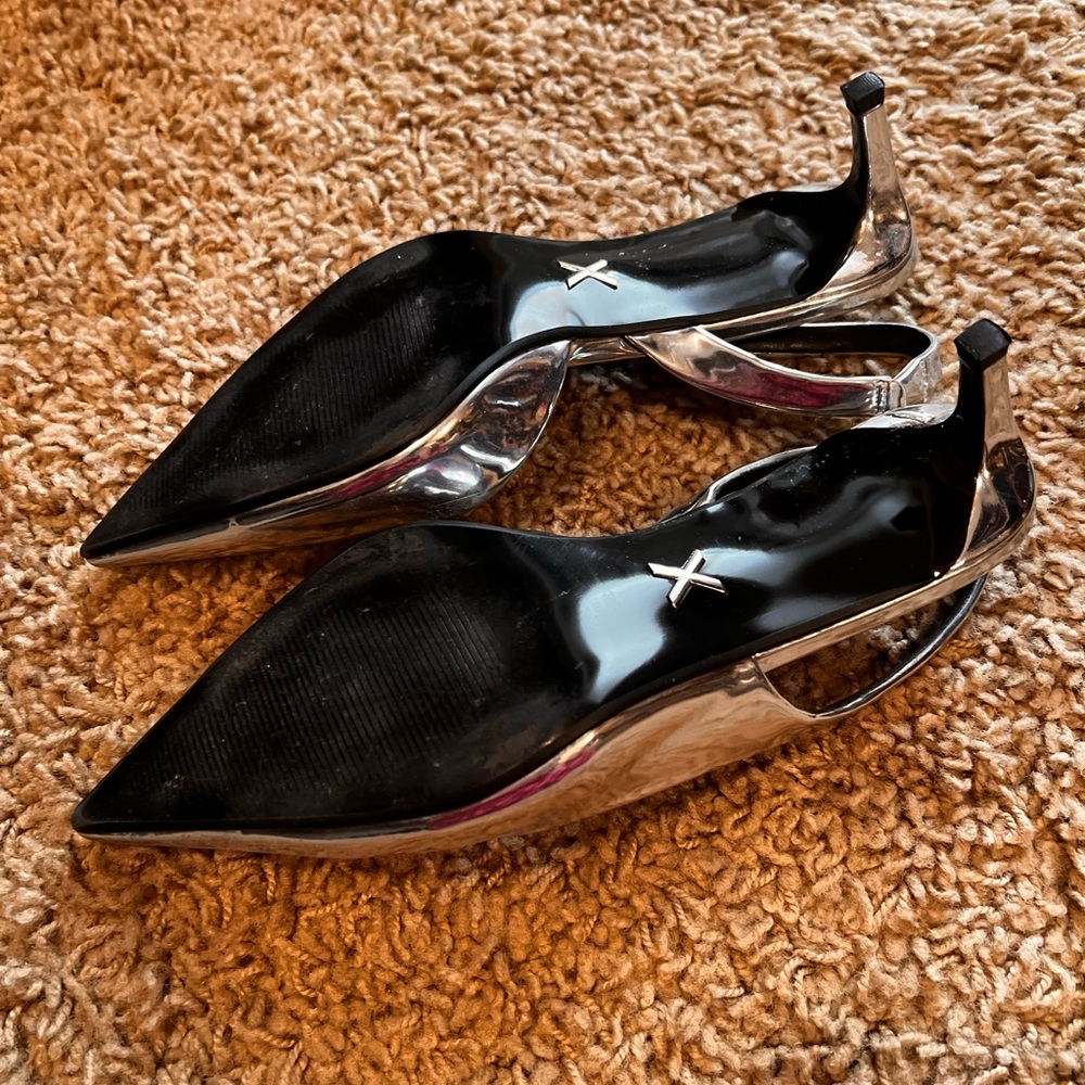 Express Metallic Slingback Heels - image 2